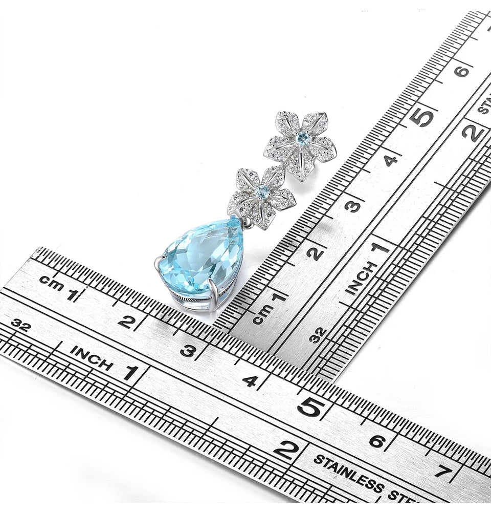 Natural Sky Blue Topaz Sterling Silver