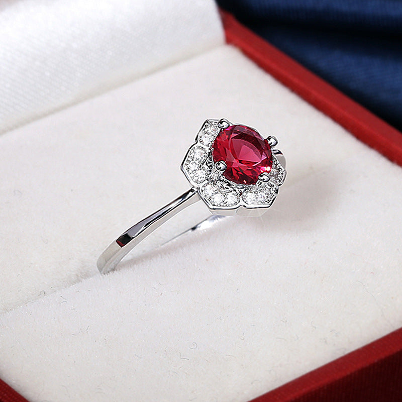 Ruby Ring  Charm Zircon Gemstones Jewelry