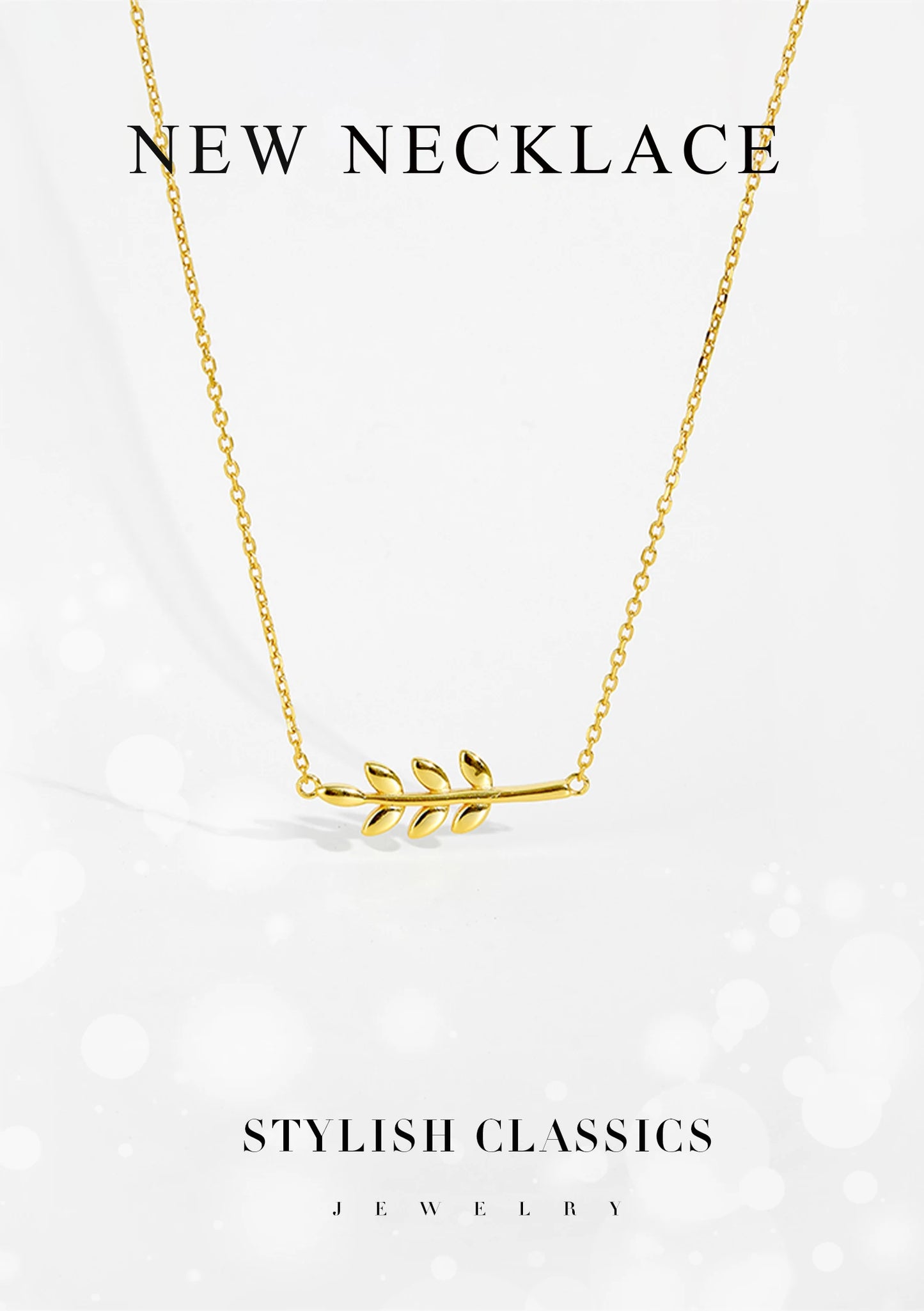 925 Sterling Silver Gold  Necklace Simple Long Luxury Jewelry