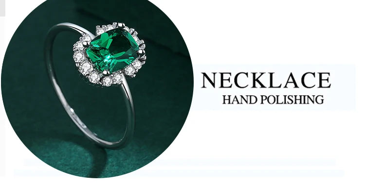 2022 NEW Classic Emerald Ring For Woman Real S925 Silver Diamond Crystal Flower Loyal Finger Wedding Party Gift Female Jewelry