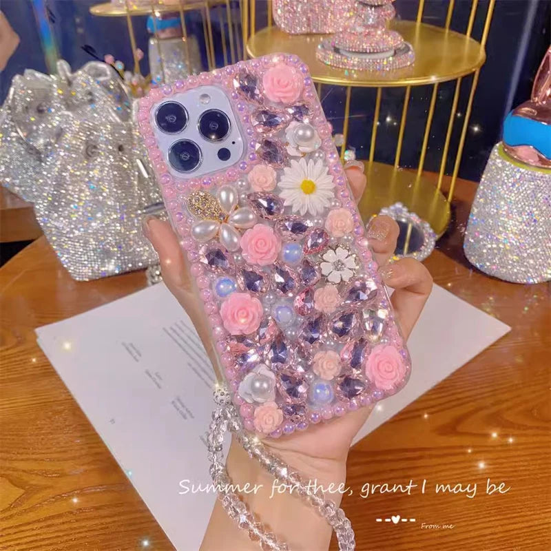 Luxury Glitter Ultra Diamond Case for Girls with Rhinestone, Bling Case for Huawei P50Pro, P40, Mate30, Honor 50, 60Pro