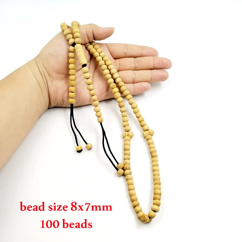 Natural Indian sandalwood tasbih beads Strong smell sandalwood Man's gift Misbaha Muslim prayer beads Islam Rosary