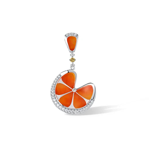 925 Silver Jewelry Set  Orange  Leaf