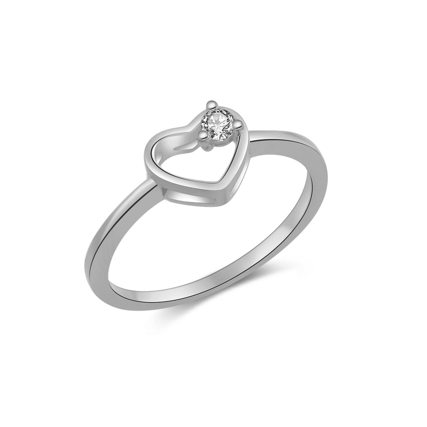 925 Sterling Silver Heart Love  Ring Luxury  Jewels