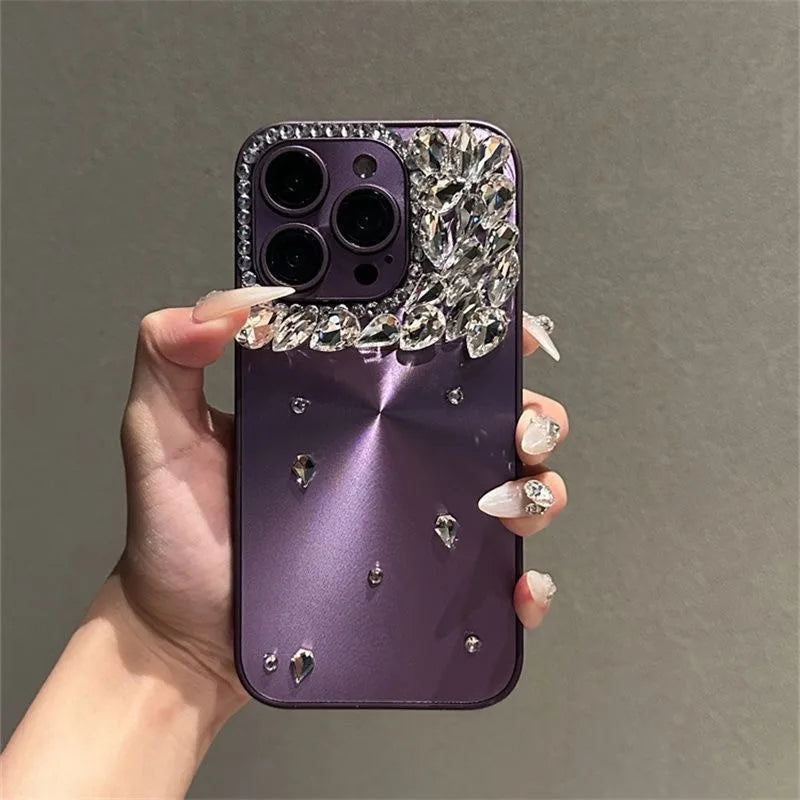 High Quality Luxurious Diamond Phone Case For iPhone 16 15 14 13 12 11 ProMax Plus+ Cover For iPhone 16Pro Glitter Diamond Cover