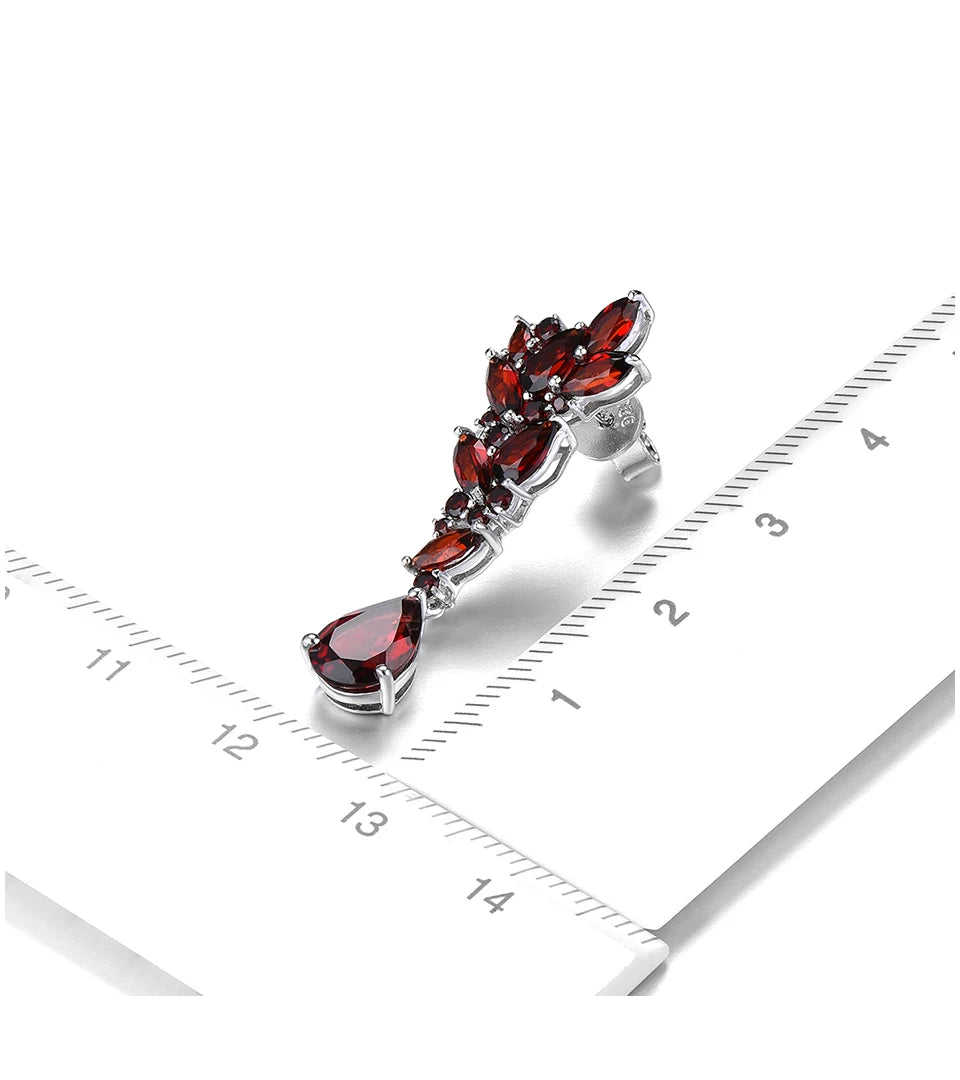 Natural Red Garnet Sterling Silver