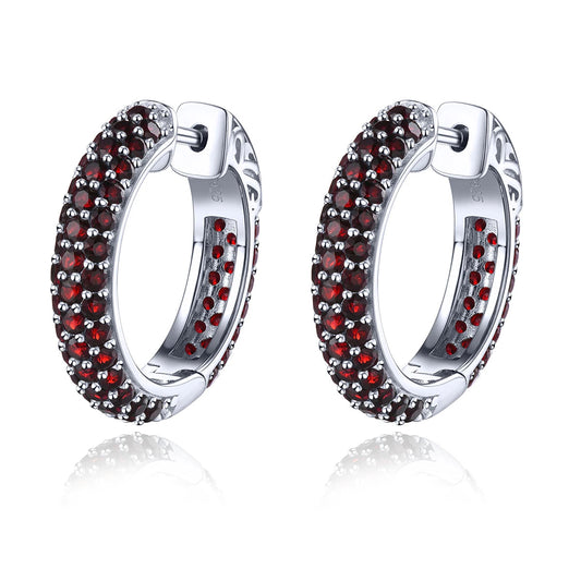 Natural Red Garnet Sterling Silver