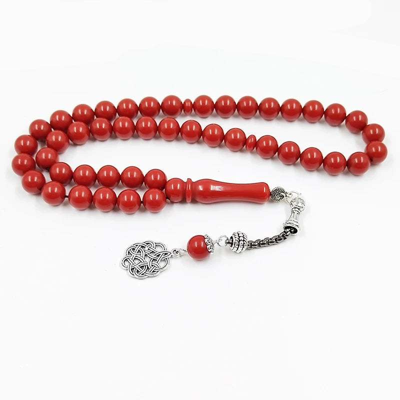 Tasbih red resin ramadan misbaha  Rosary prayer beads  islamic fashion