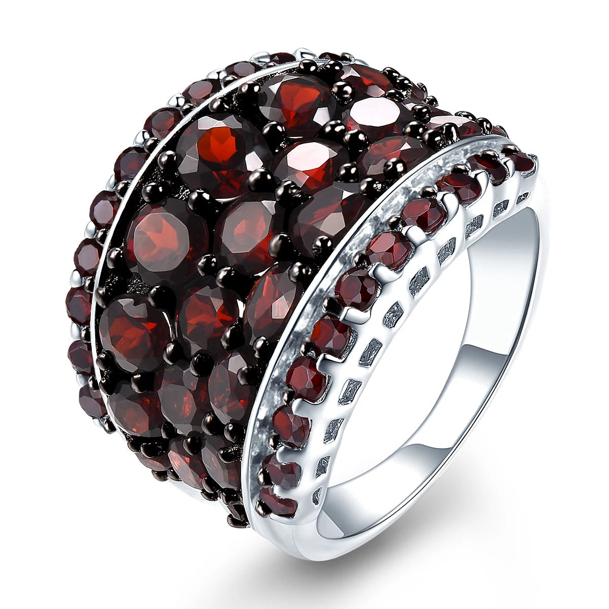 Silver Garnet Ring 925 Jewelry