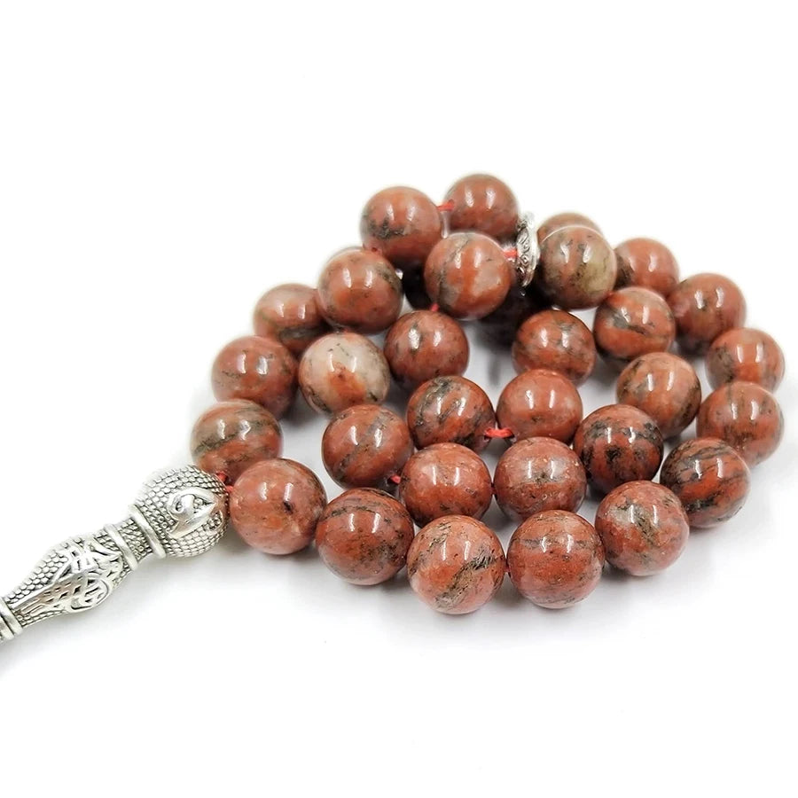 Tasbih Red Sesame stone prayer beads islamic Bracelet Eid gift misbaha