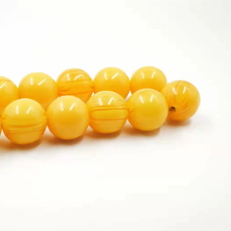 Tasbih yellow resin with Tibetan style Beeswax Pendant tassels prayer beads  Turkish fashion Misbaha