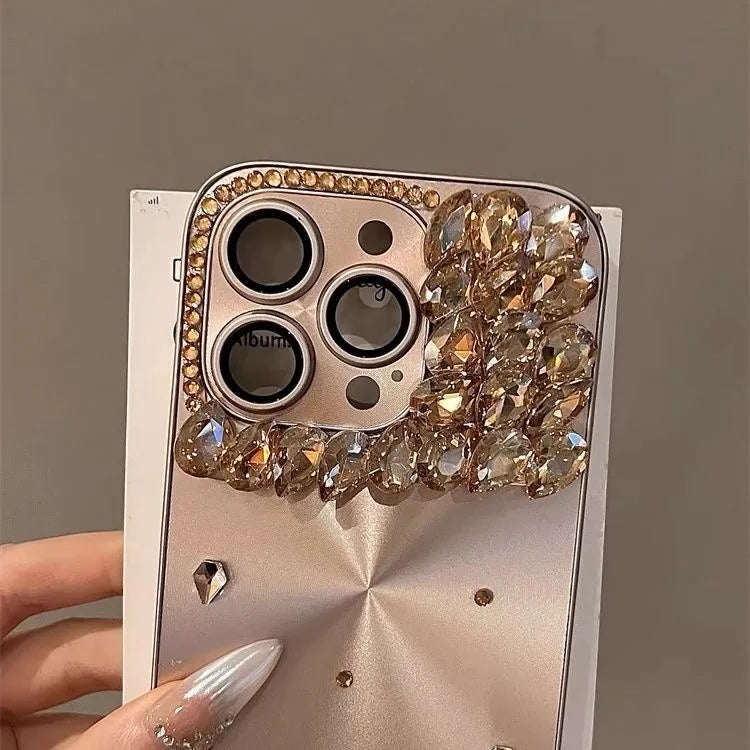 High Quality Luxurious Diamond Phone Case For iPhone 16 15 14 13 12 11 ProMax Plus+ Cover For iPhone 16Pro Glitter Diamond Cover