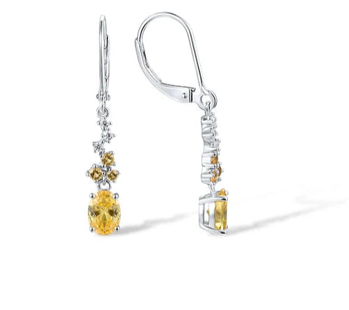 Pure 925 Sterling Silver Sparkling Yellow Yellow  Jewelry