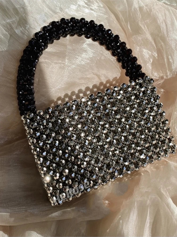 Handmade Crystal Metalic Beaded Bags  Fashion