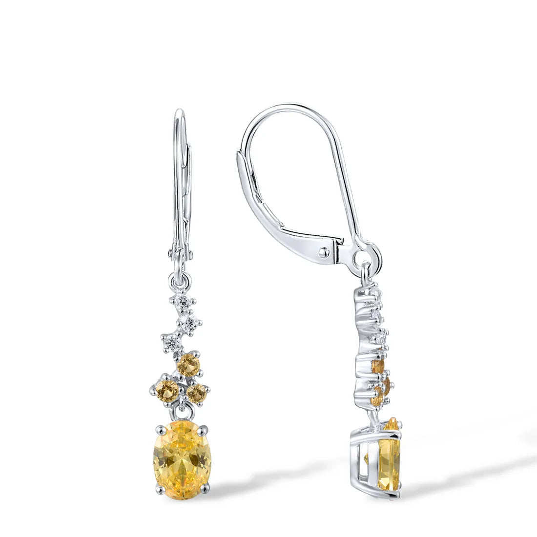 Pure 925 Sterling Silver Sparkling Yellow Yellow  Jewelry