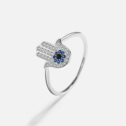 Creative Palm Flower Sapphire Full Diamond Couple Ring Original Sterling Silver Diamond