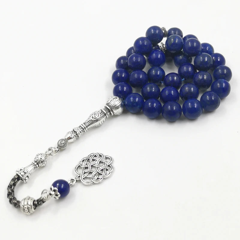 Tasbih men gemstone Lapis lazuli islamic Rosary Muslim Paryer beads arabic misbaha bracelets Eid gift ramadan accessories