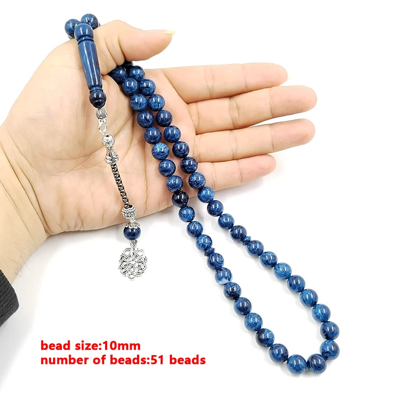 blue resin Muslim  bracelet  Rosary prayer beads  islamic fashion bracelet Misbaha