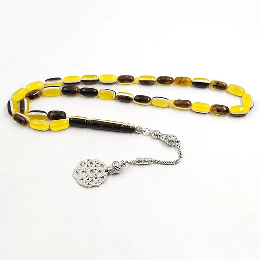 Yellow Resin Tasbih 33 prayer Beads arabic fashion bracelet Misbaha Mastkha muslim eid gift turkish