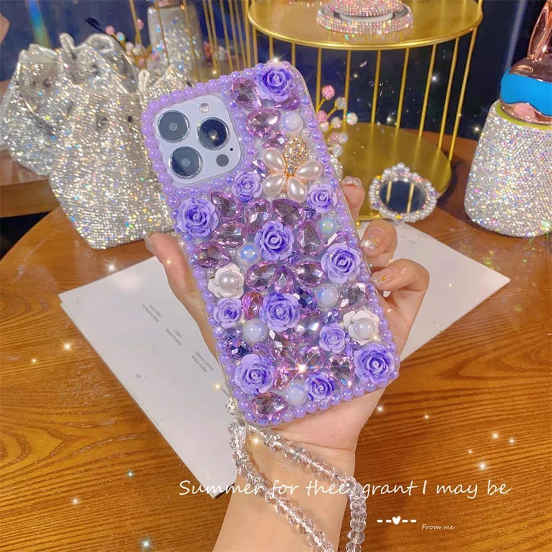 Luxury Glitter Ultra Diamond Case for Girls with Rhinestone, Bling Case for Huawei P50Pro, P40, Mate30, Honor 50, 60Pro