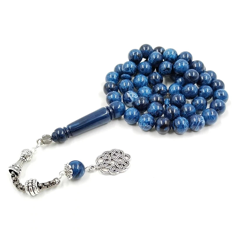 Tasbih blue resin Muslim bracelet  Rosary prayer beads arabic accessories tassel islamic fashion bracelet Misbaha