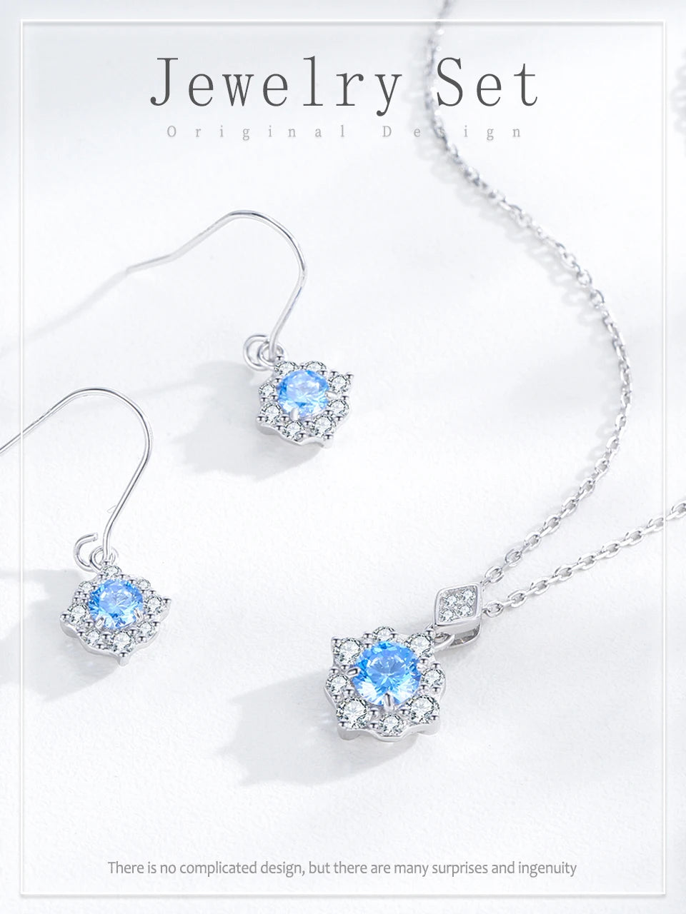 925 Sterling Silver Fashion Jewelry Set Flower