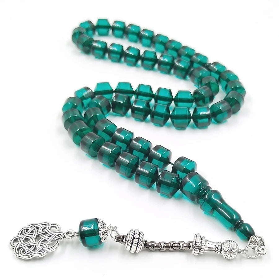 Tasbih green resin Muslim islamic fashion bracelet Rosary prayer beads Misbaha