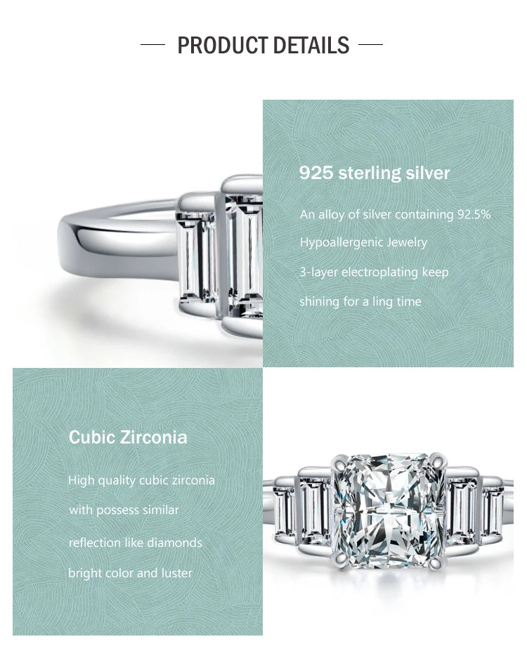 100% 925 Sterling Silver Luxury  Jewelry