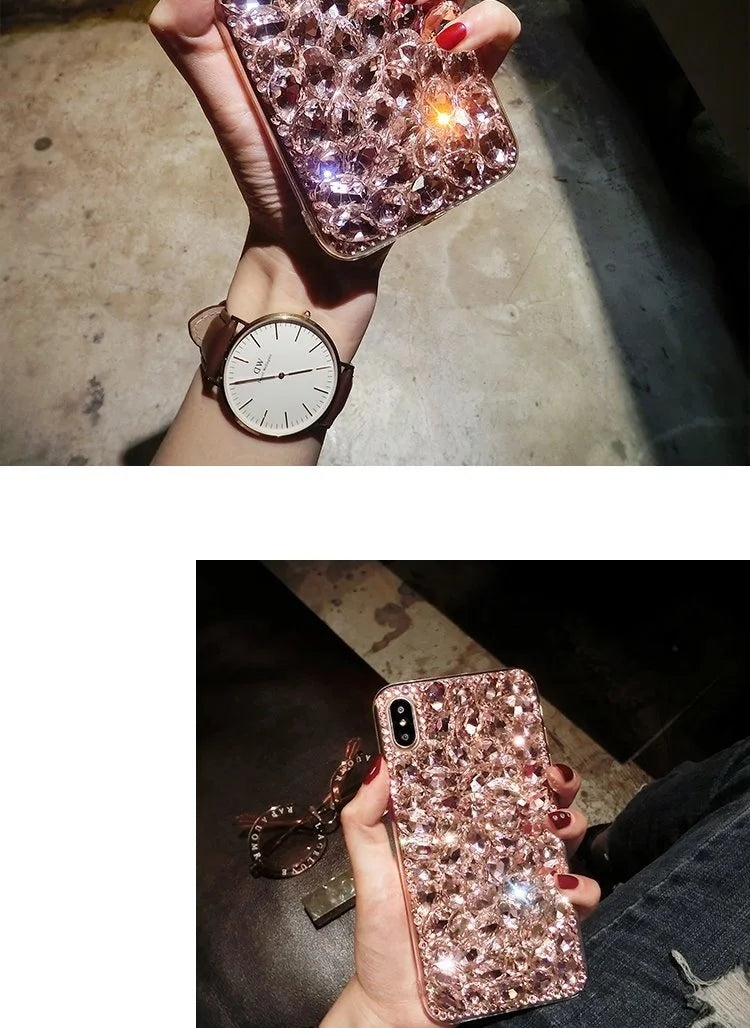 Luxury Glitter Diamond Rhinestone Phone Case For iPhone 15 14 13 12 11 Pro Max X Xs XR 7 8 Plus SE2022 Silicone Bling Cover