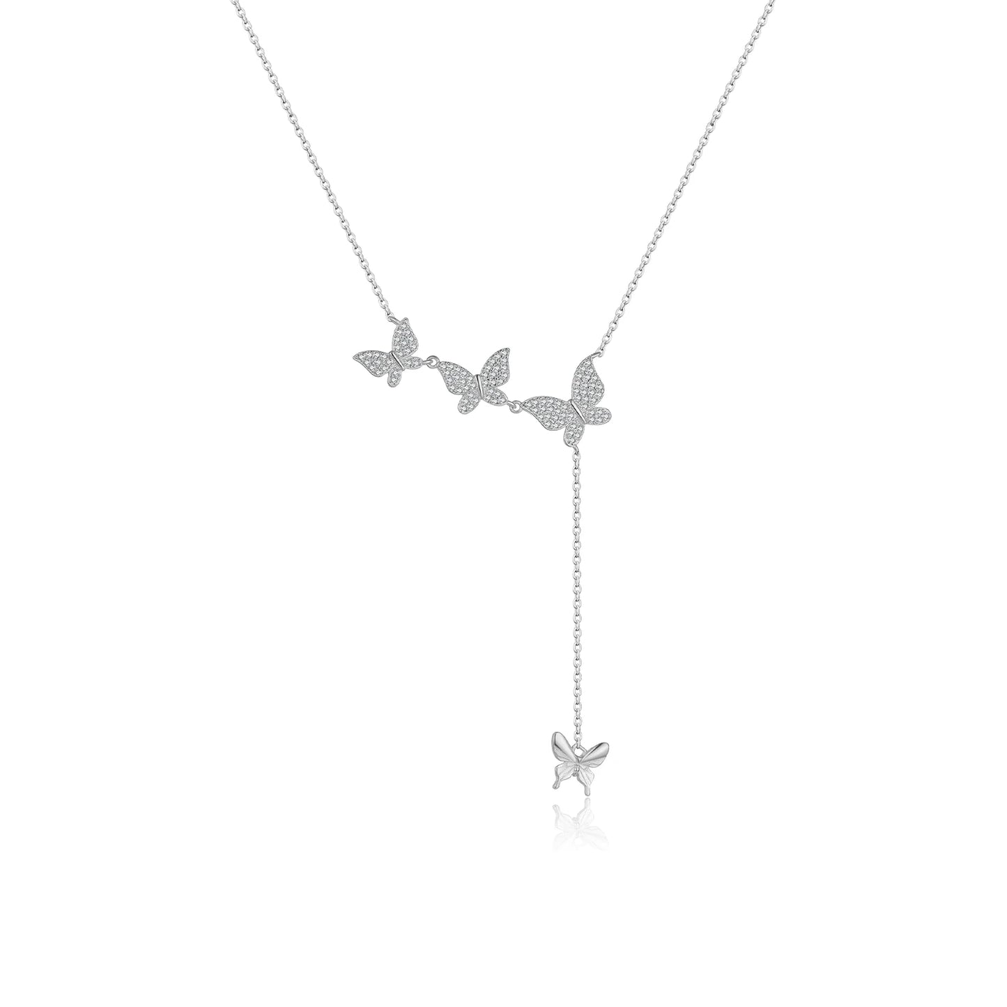 925 Sterling Silver Three Butterfly Luxury