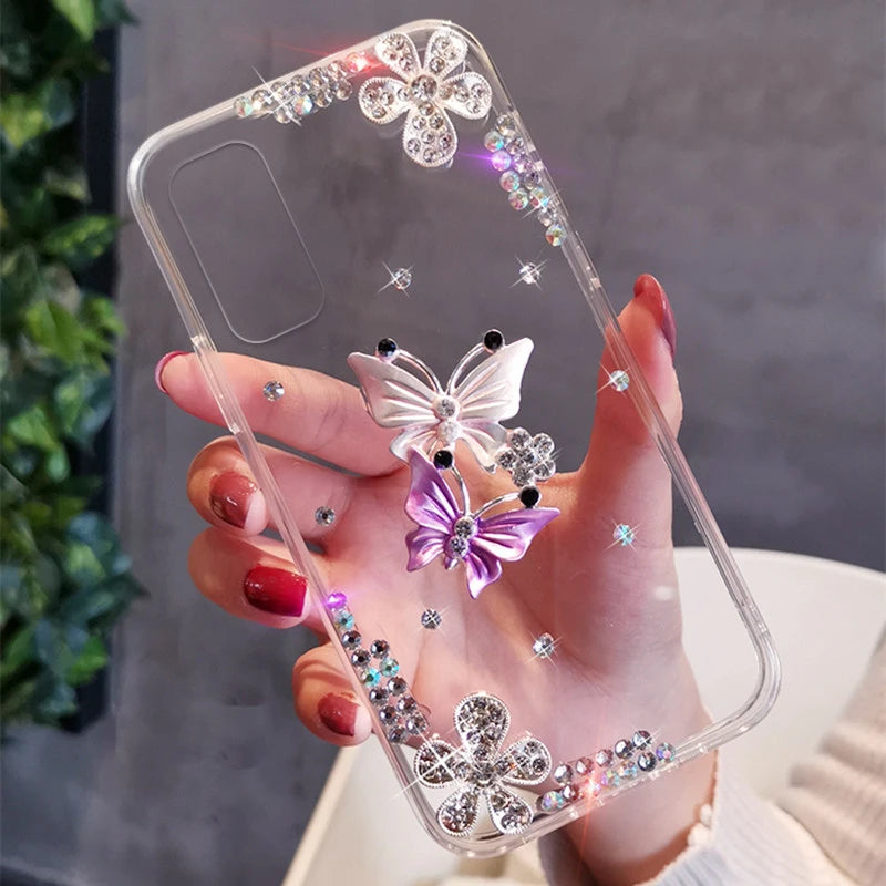 Soft Clear Phone Cover Case, Shiny Bling Diamond, for Huawei P50Pro, P40, Mate30, Honor 9X, 50, 60Pro, DIY