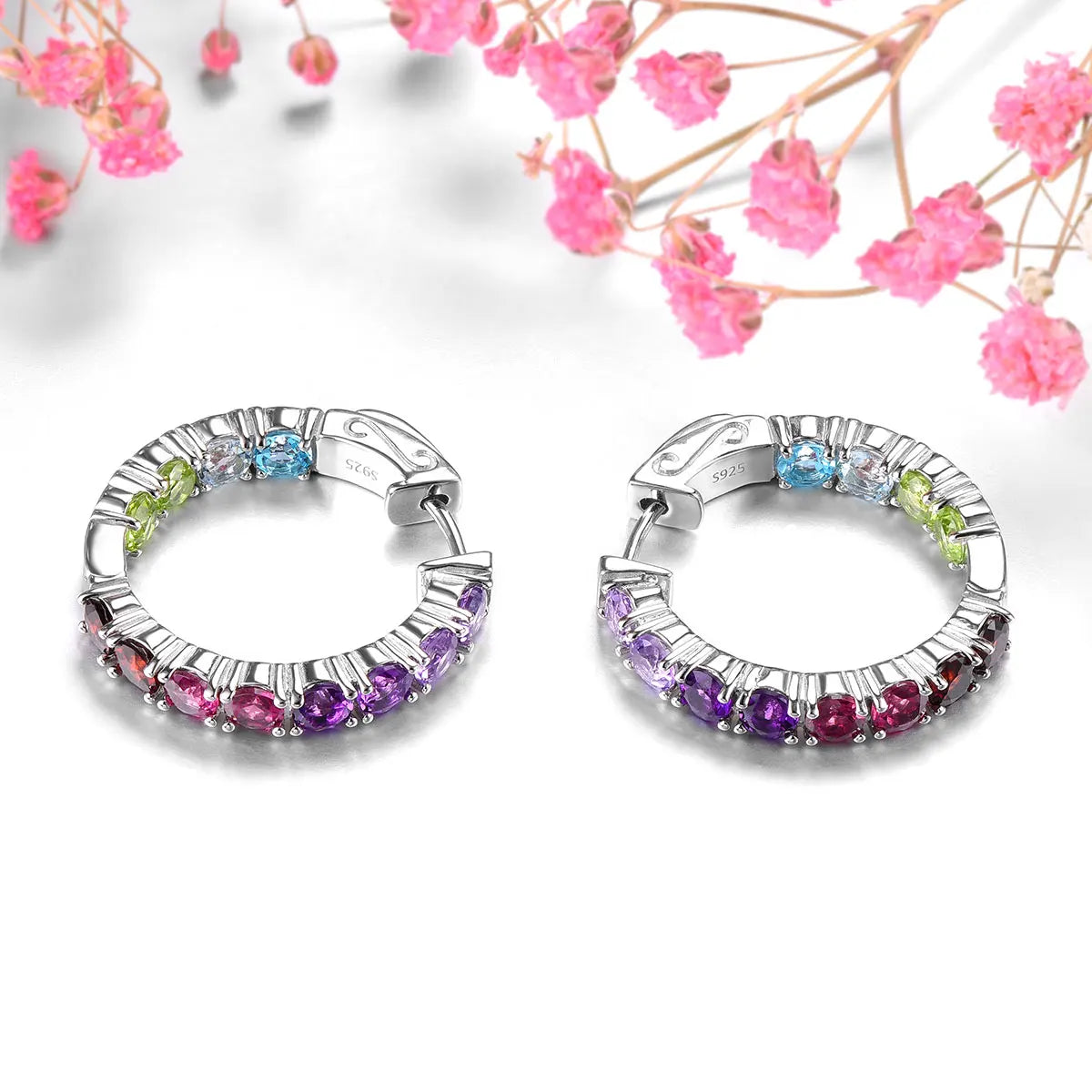 Natural Colorful Gemstone Sterling Silver