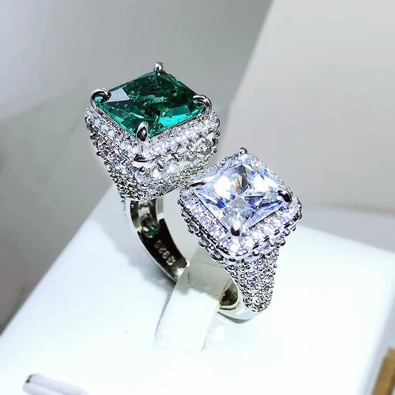 Emerald Full Diamond Open Green Jewelry