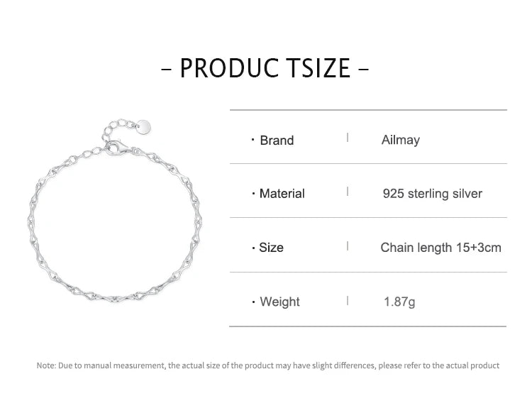 Real 925 Sterling Silver Bracelets Luxury  Jewelry