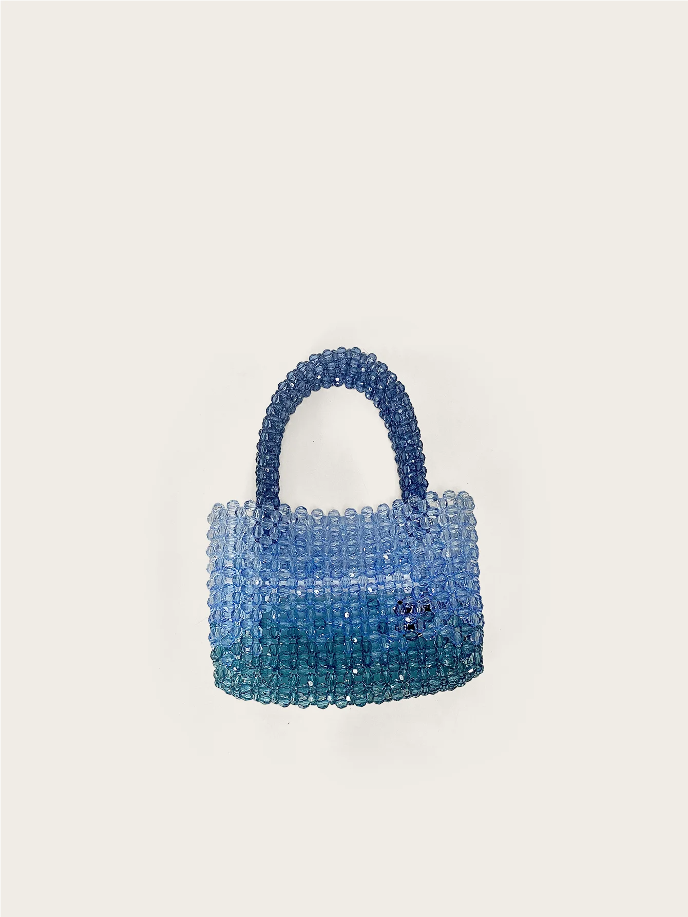 Transparent corner bead acrylic exquisite gradient blue hand woven fashionable versatile handbag universal