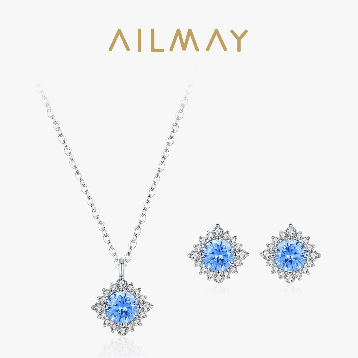 Sea Blue  925 Sterling Silver Fashion Jewelry Set