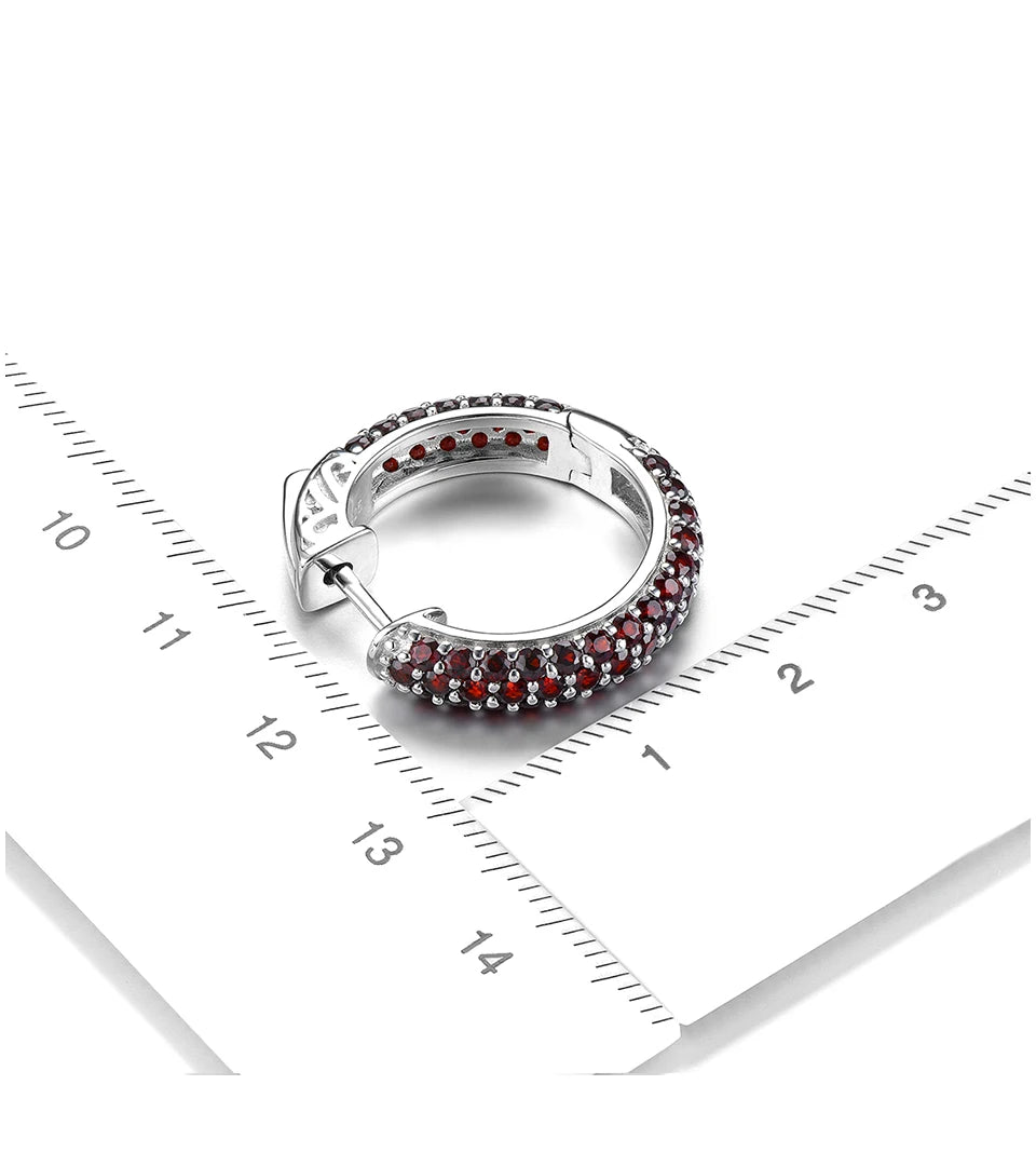 Natural Red Garnet Sterling Silver