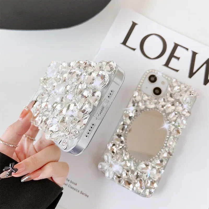 Luxury Handmade Rhinestone Crystal Phone Case for Huawei P50 P60 Pro Mate 50 60 Honors 80 90 100 Pro