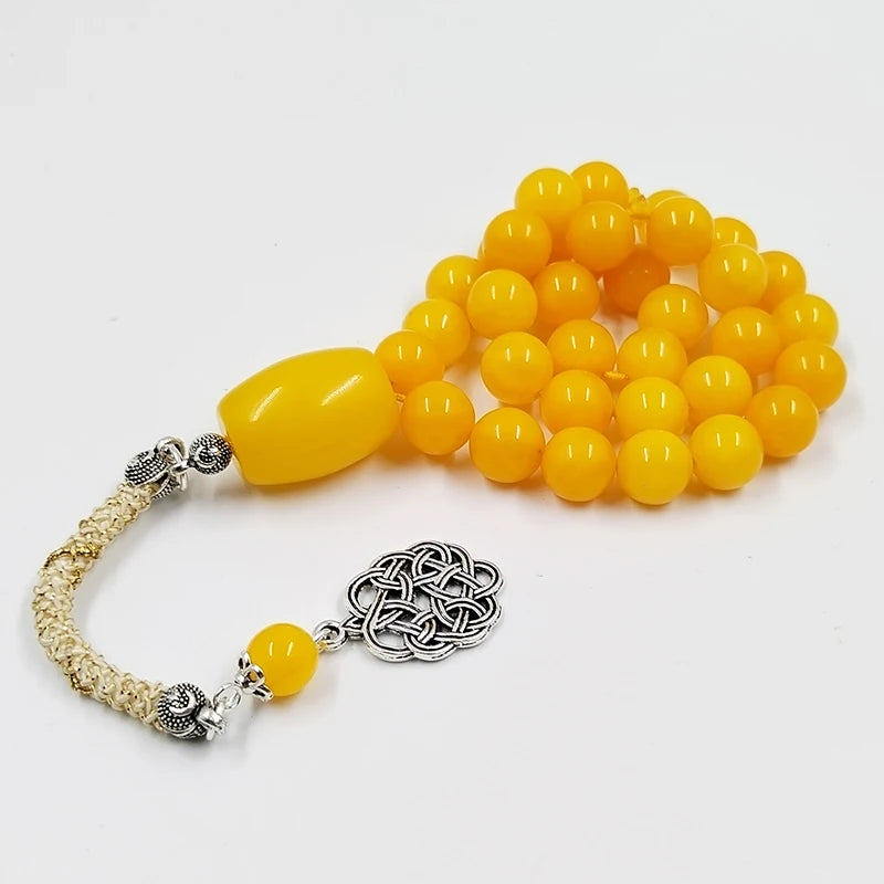 Tasbih Orange Resin Muslim  Rosary bead islamic prayer beads arabic jewelry Misbaha Turkish jewelry