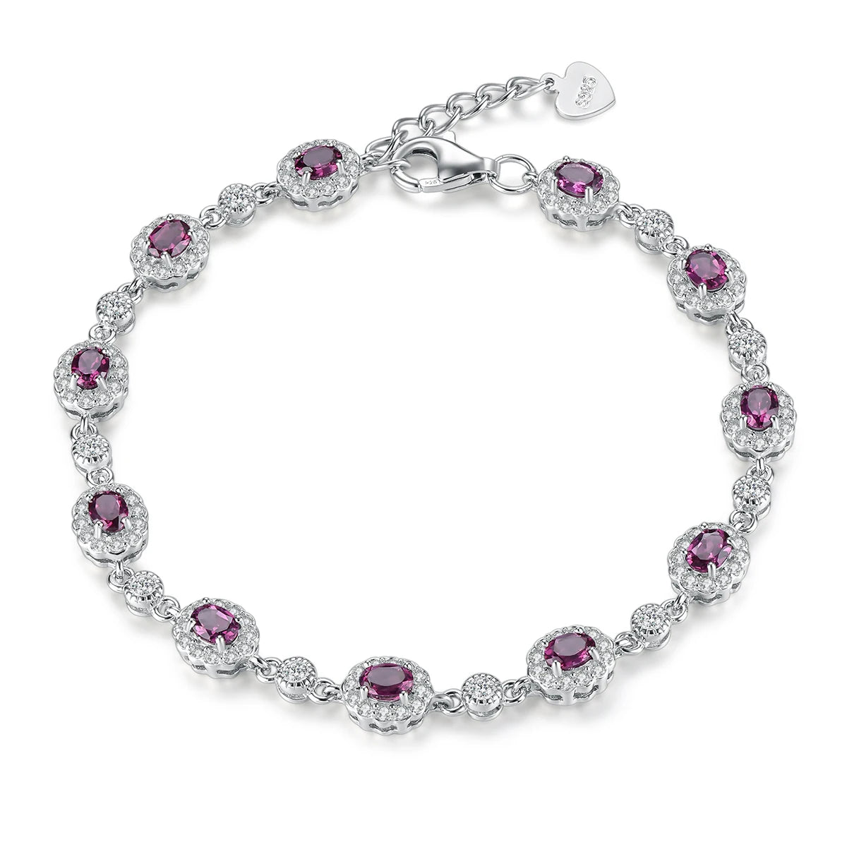 Natural Genuine Tanzanite Solid Sterling Silver Bracelets 2 Carats Rhodium Plated  S925 Classic