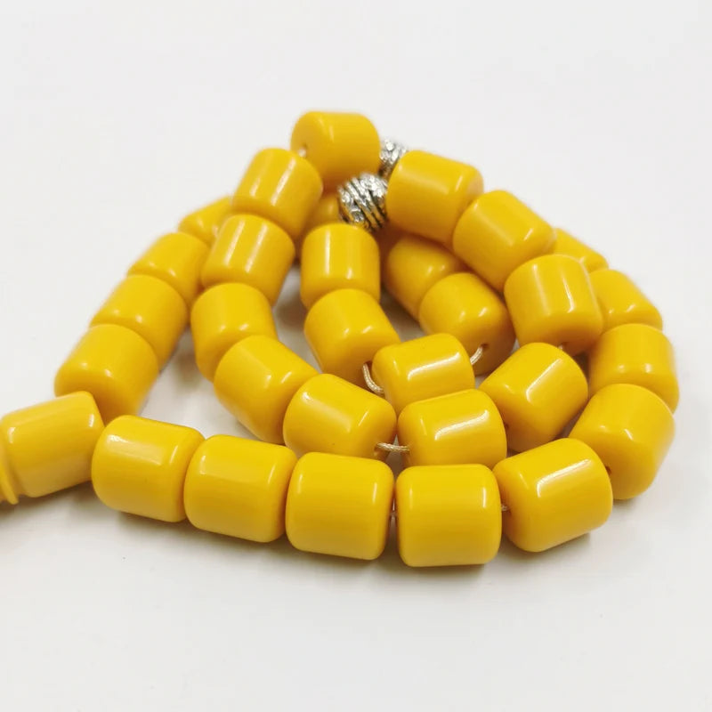 Tasbih men turkish prayer beads Yellow Resin luxurious Misbaha Tibetan silvers Accessories Eid gift islamic arabic bracelet