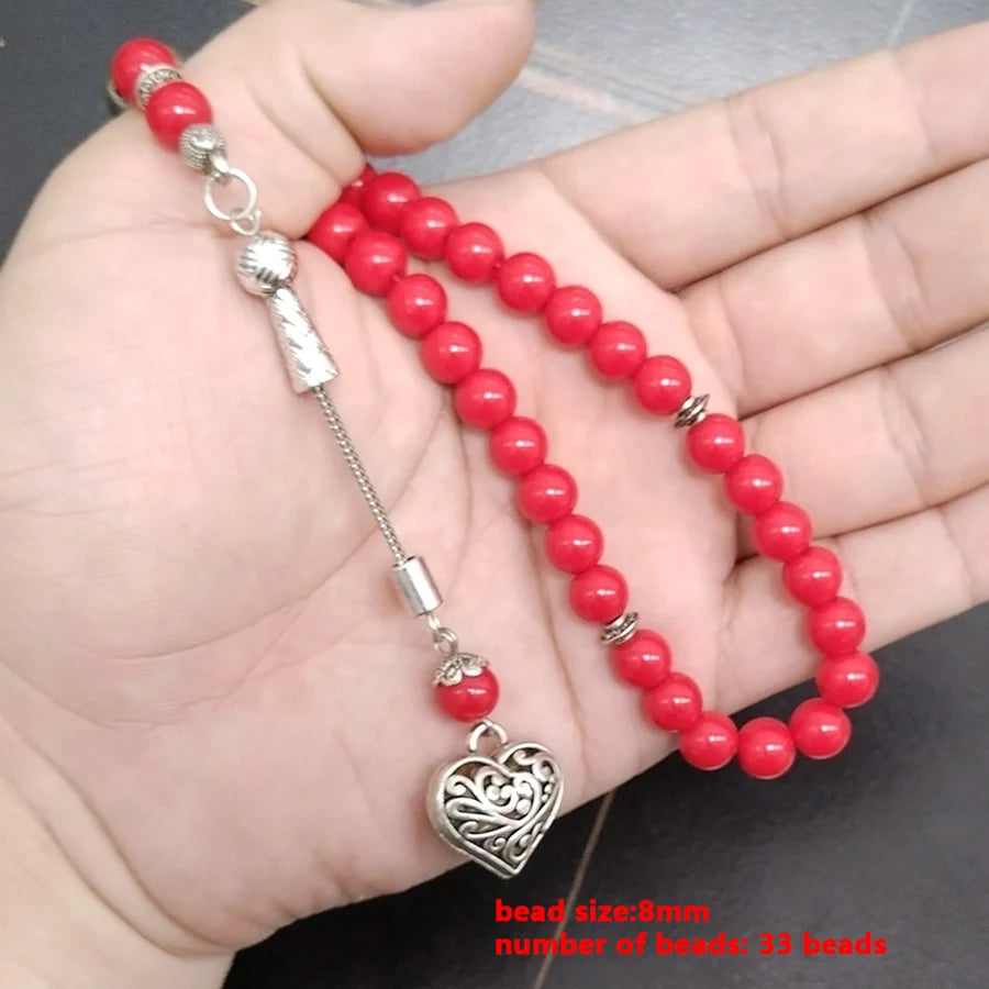 Tasbih Red stone 33 45 66 99 prayer beads misbaha Women jewelry muslim bracelet arabic islamic accessoires