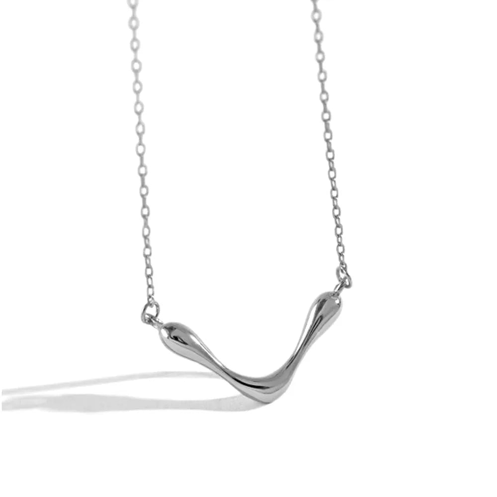 925 Sterling Silver Gold V  Necklace  Fashion  Luxury  Jewelry