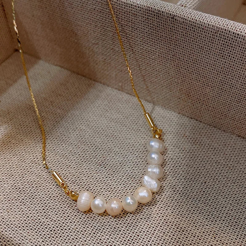 Natural Freshwater Pearl 14K Gold Filled Female Chains Necklace Wholesale Jewelry