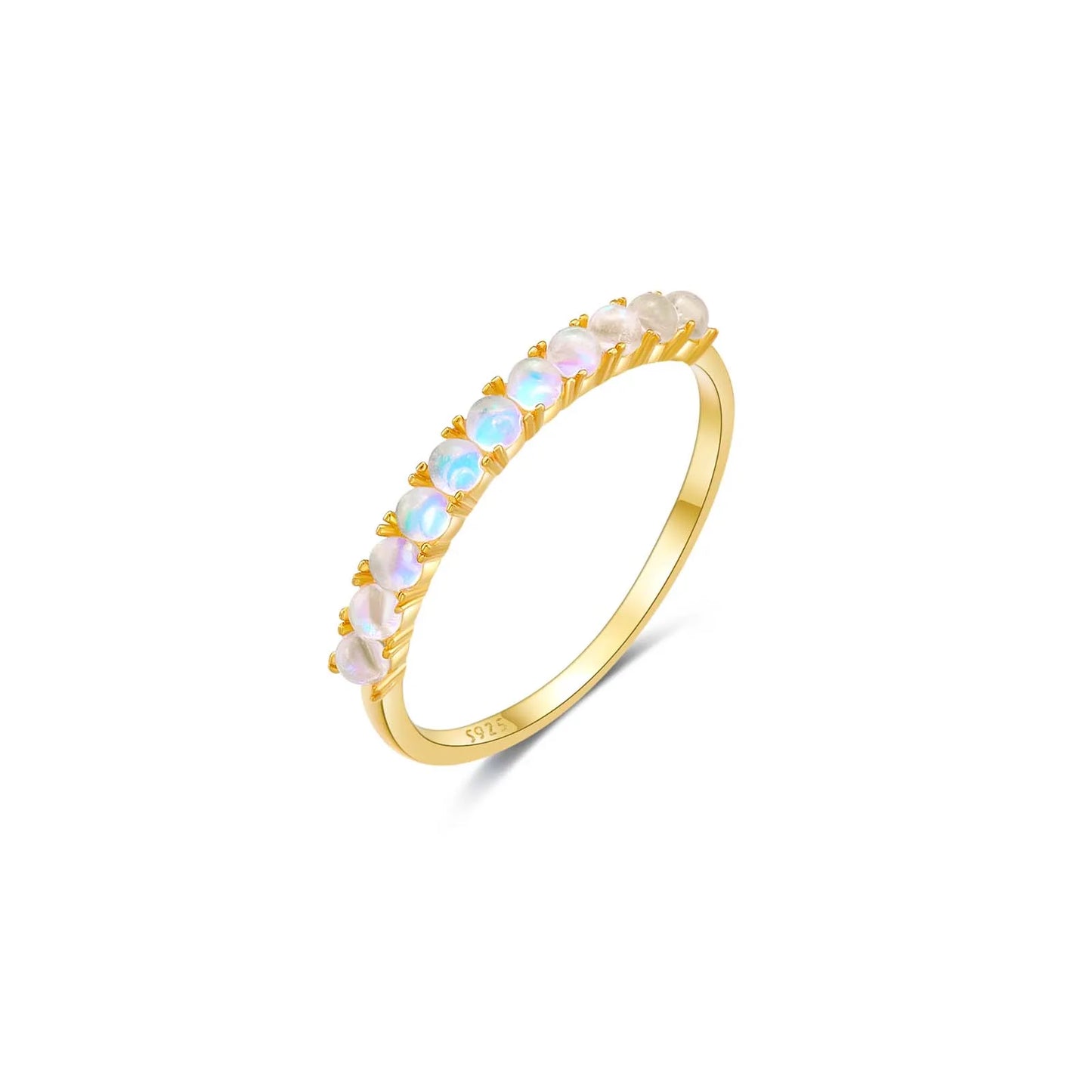 New 925 Sterling Silver Gold Opal Zircon  Luxury Jewelry