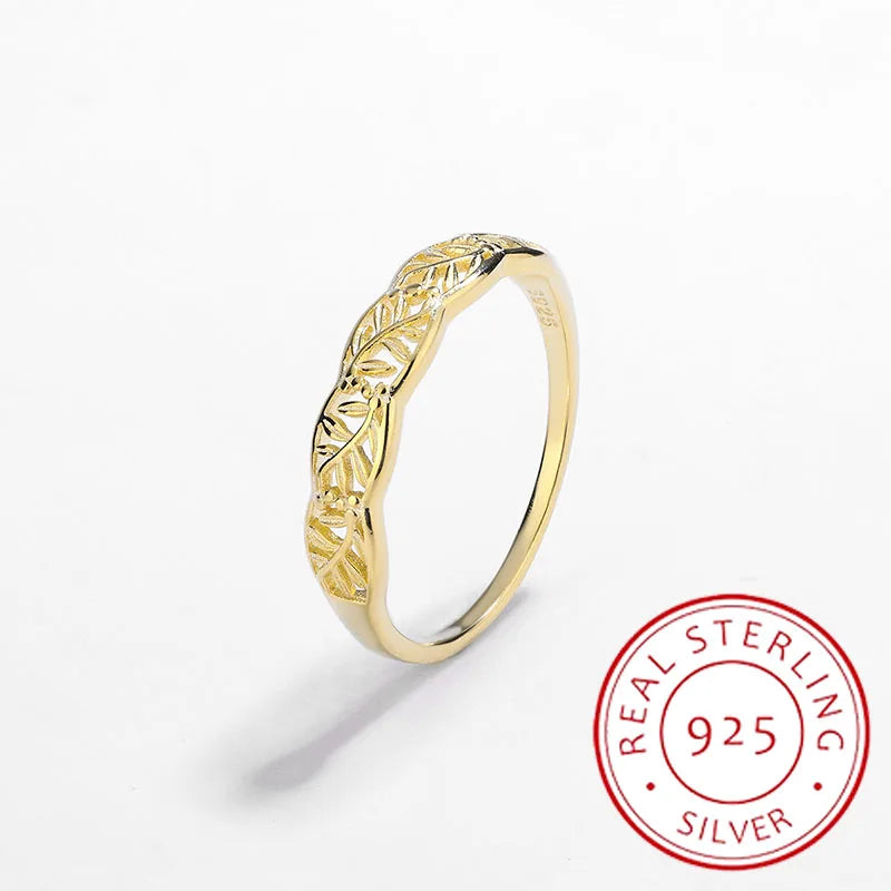 Simple 14K Gold  S925 Sterling Silver Ring Jewelry