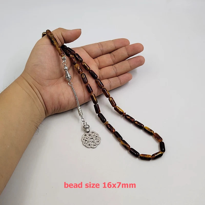 Tasbih Brown resin  Beads misbaha arabic fashion accessories  ramadan  Turkey