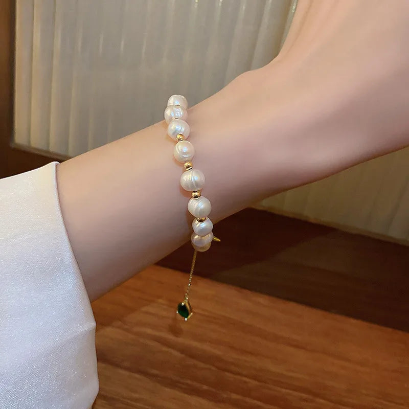 100% Natural Freshwater Pearl 14K Gold Filled Romantic Cupid's Love  Bracelet Jewelry