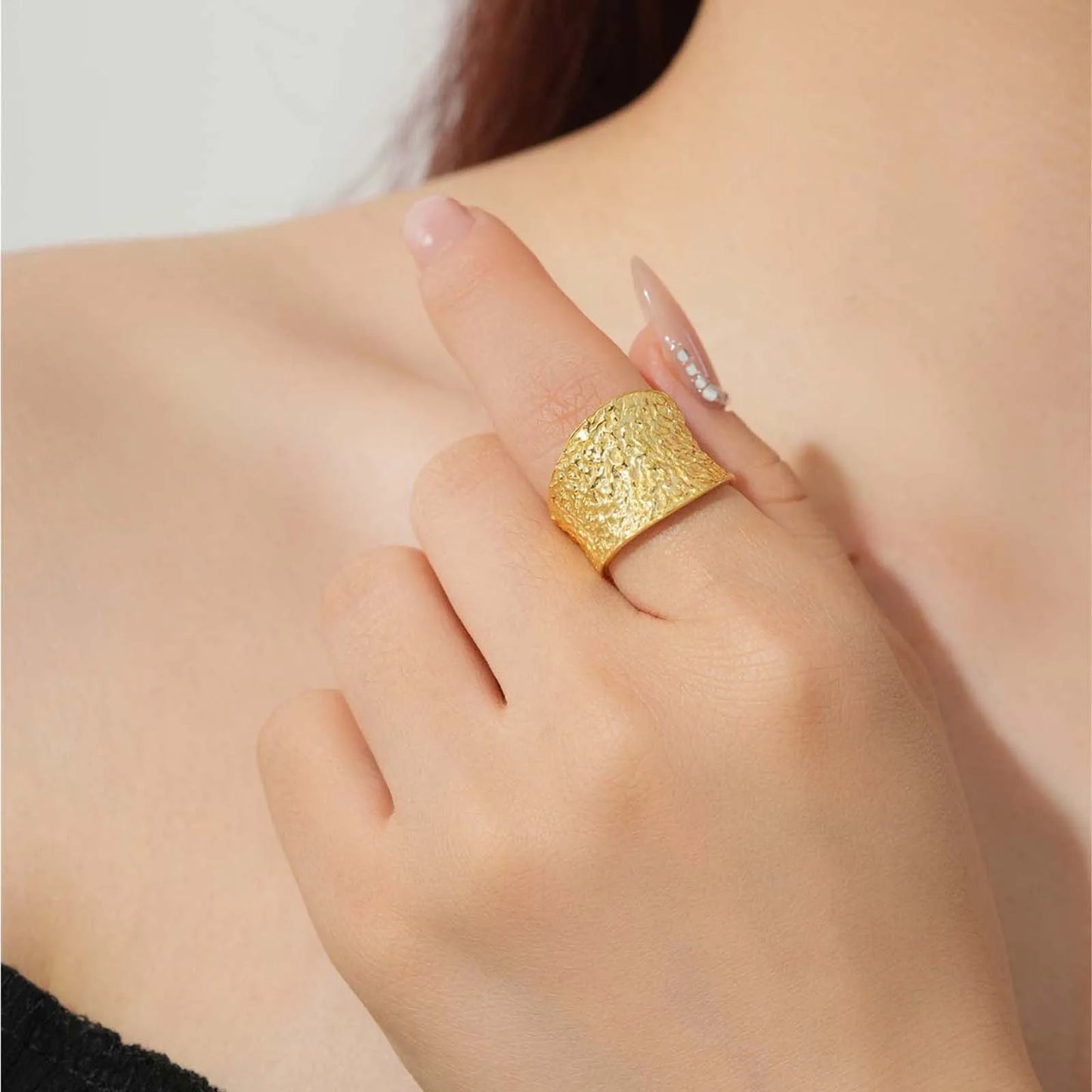 100% 925  Silver Gold  Ring Luxury Vintage Jewelry