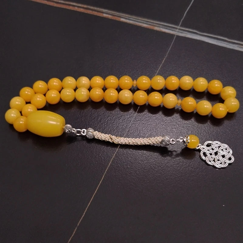 Tasbih Orange Resin Muslim  Rosary bead islamic prayer beads arabic jewelry Misbaha Turkish jewelry